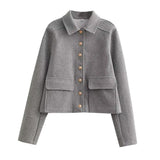 Women Jacket Summer Lapels Short Coat