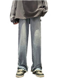 Men Jeans Fall Retro Straight-Leg Pants Bootcut Trousers