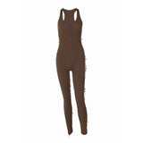 Women Jumpsuit Summer Slim-Fit Zipper Overalls