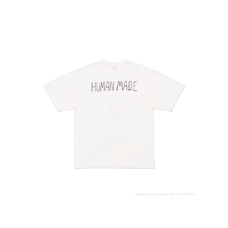 Men T-shirts Bird Letter Pattern Printed Short Sleeve Bamboo Cotton Loose