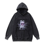 Men Hoodie Vintage Hiphop Washed Distressed Coat