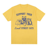 Support Local Street Cats Raccoon Opossum Meme T Shirt Men
