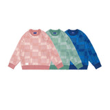 Unisex Sweater Autumn Plaid Three-Dimensional Embroidered Sweater
