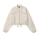 Women Jacket Short Leather Jacket Motorcycle Clothing Coat Zipped Stand Collar Fall Jacket