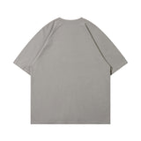 Men T Shirt Letter Denim Affixed Cloth Embroidered Short Sleeve T-shirt