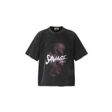 Mens T-shirts Tyson SAVAGE BIG FACE printed washed old short-sleeved T-shirts