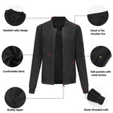 Women's Trench Coat Spring and Autumn Thin Flight Jacket Women's Casual Long Sleeve Coat Women's Loose Lapel Baseball Uniform