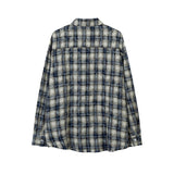 Unisex Vintage Shirt Long Sleeve Checked Shirt