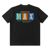 Men T Shirt Vintage Letter Print Casual Short Sleeve T-shirt