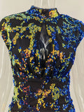 Women Evening Gown Sexy Sleeveless Vintage Party Sequins Dress