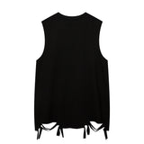 Women Vest Graffiti Necklace Vest Men's and Women's Sleeveless T-shirt Couple's Tops