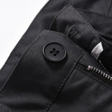 Men Sweatpants Hip Hop Rock Zipper Stitching Straight-Leg Trousers