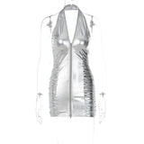 Women Dresses Spring Pu Sexy Short Dress