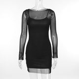 Women Dresses Mesh Camisole Two-Piece Set Sexy Skirt