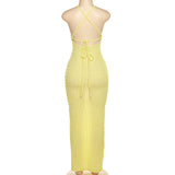 Women Dresses Summer Sling Backless Dress (Bla0420)