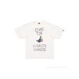 Men T-shirts Bird Letter Pattern Printed Short Sleeve Bamboo Cotton Loose