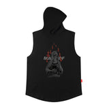 Men's Vest Printed Sleeveless T-shirt Men's and Women's Oversize Sports Hooded Vest