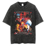 Men Streetwear Vintage Black Tshirt Harajuku Japanese Anime