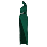 Women Dresses Autumn Sexy Backless Hollow-out Tube Top Split Dress
