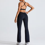 Women Yoga Set Suit Female V-neck Beauty Back Exercise