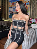 Women's Evening Dress Sexy Punk Bandage Dress Hollow Skirt
