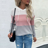 Women Knitted Sweater Autumn Casual Women's Clothing Long Sleeve Color Matching Hoodie Knitted