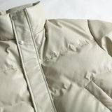 Unisex Winter Cotton Coat PU Leather Coat Stand Collar Leather Cotton-Padded Jacket