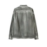 Unisex Vintage Shirt Long Sleeve Shirt Jacket Men