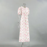 Women Dress Vintage Floral Dress Female Autumn Winter Long Dress