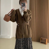 Women Knitwear Fall/Winter V-neck Sweater Coat Loose Knitted Cardigan