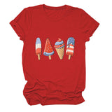 Crew neck short sleeve ice cream popsicle print personalized summer T-shirt