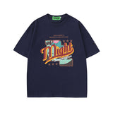 Men T Shirt Couple Short Sleeve T-shirt American Style Hip Hop Vintage Retro Half Sleeve Tee Men and Women