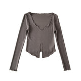 Women Sweater Knitwear V-neck Thin Bottoming Shirt Fall Sexy Long Sleeve T-shirt