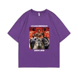 I Can Bench 225 Pounds Monkey Capybara Funny Graphic T-shirt