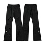 Men Jeans Ripped Straight Jeans Vintage Loose Denim Trousers