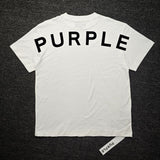 Purple Brand T Shirts Casual Short Sleeve Loose round Neck Letter White T-shirt