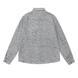 Unisex Jacket Autumn Coarse Woven Black and White Shirt
