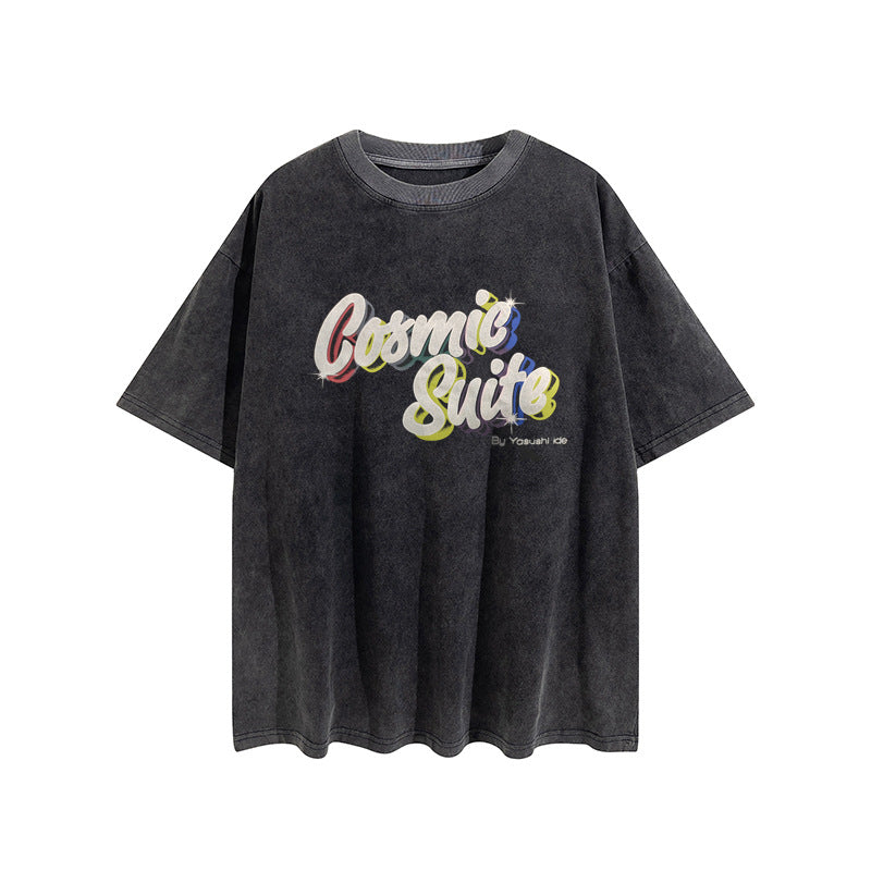 Gallery Dept T Shitrs Printed round Neck Retro Short Sleeve T-shirt Loose Short Sleeve