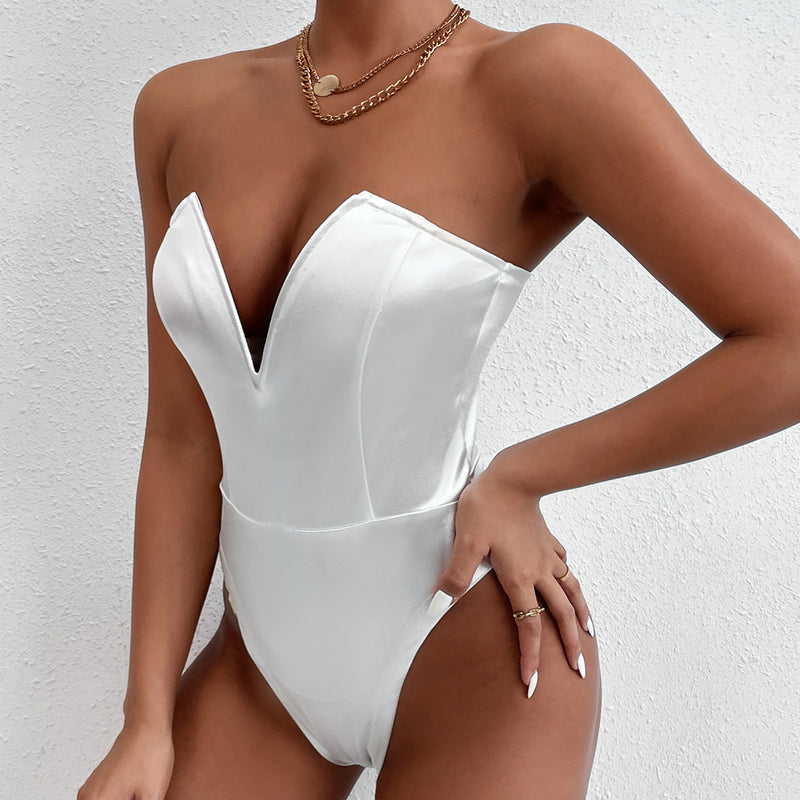 Women Jumpsuit Slim Fit Jumpsuit Sexy V-neck Jumpsuit