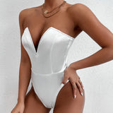 Women Jumpsuit Slim Fit Jumpsuit Sexy V-neck Jumpsuit