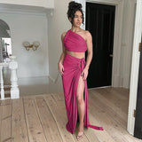 Women Dresses Autumn Sexy Backless Slim Fit Split Skirt Suit