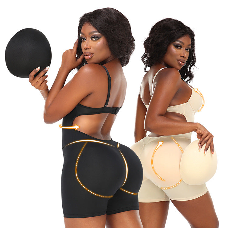 Shapewear bodysuit buttocks sponge pad body shaping and belly tightening