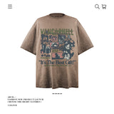 American vintage street T-shirt pure cotton retro men's and women's summer loose