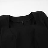 Women Dress Spring Square Collar Long Sleeve Dress Elegant Slim Fit Long Dress