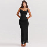 Women Dresses Lace Mesh Camisole Dress Summer Sheath Dress