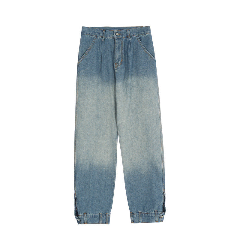Men Jeans Washed Loose Tappered Jeans