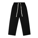 Men Sweatpants Spray Painting Gradient Washing Water Straight Sweatpants Casual Elastic Waist Exercise Length