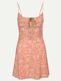 Robe Bridgerton Mulberry Silk Printed Short Sling Dress
