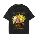Printed washed old short-sleeved t-shirt