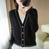 Women Knitwear Autumn and Winter V-neck Sweaters Cardigan